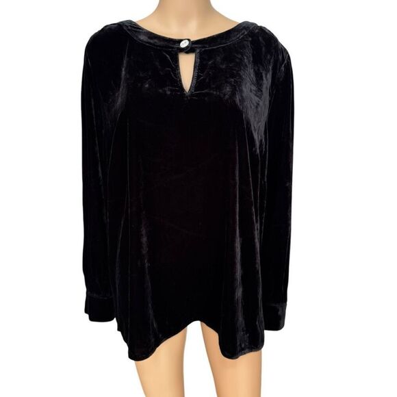 Talbots EFFORTLESS black VELVET TOP blouse size 2X NWT - Picture 3 of 12